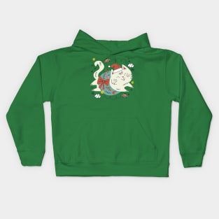 Meowy Christmas Cat Kids Hoodie